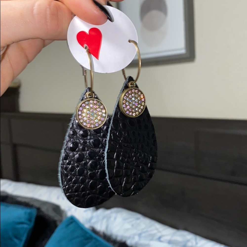 Brand new leather earrings